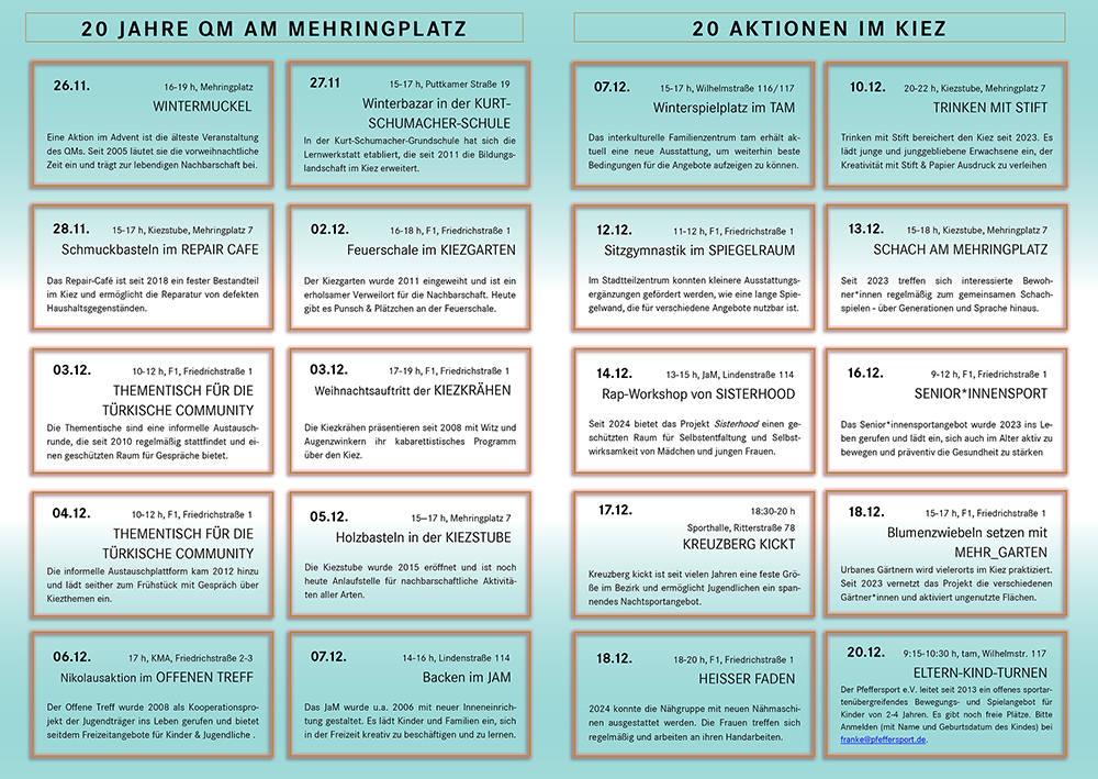 20Jahre QM Mehringplatz 20 Aktionen